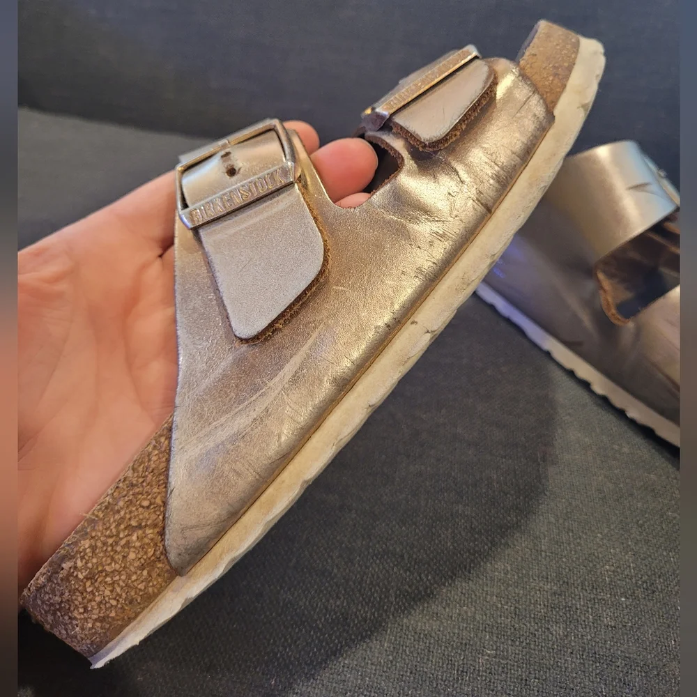 SOLD โ SOLD โ SOLDโ-RoseGold/MetallicCopper BIRKENSTOCK Arizona Soft Footbed,38R - Picture 8 of 12